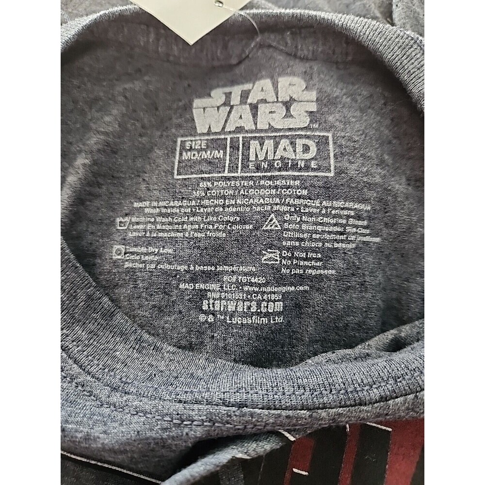 Star Wars Mandalorian Din Djarin Mens Heather Blue Medium Short Sleeve T-shirt - Picture 10 of 10